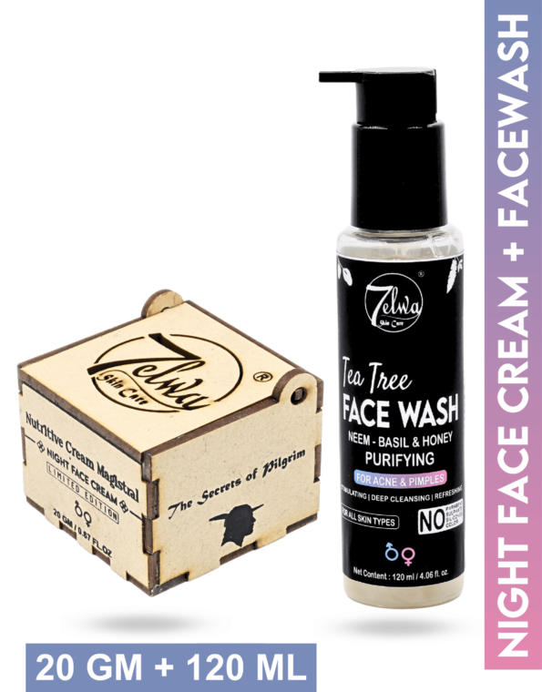 7elwa Night Face Cream And Tea Tree Facewash